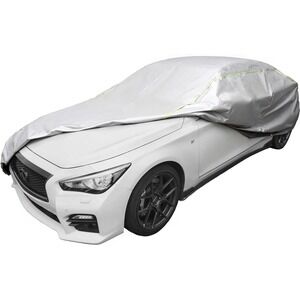 J&J Heavy Duty car Cover, 300D & Soft Lining, Driver&Trunk, Silver SEDAN 203 IN